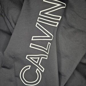 Calvin Klein Womens Bike Shorts High Waist Black Logo Side Pocket Athleisure
